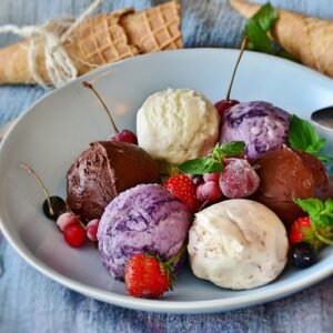ice cream, gelato, dessert, sweet, fruits, berries, delicious, ice cream, ice cream, ice cream, ice cream, ice cream